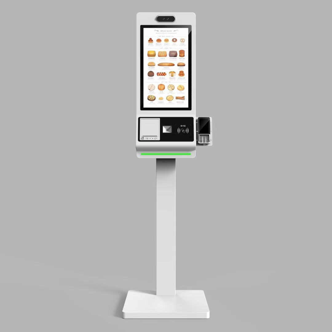 27 Inch Self Ordering Payment Kiosk For Restaurant Machine With Camera Phone And Tablet Selfie Stick Stand Tripod Self Service Kiosk