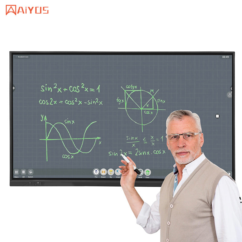 75 Inch Android/Windows OPS Dual System Smart Board Touch Screen Wireless Projector Interactive Whiteboard
