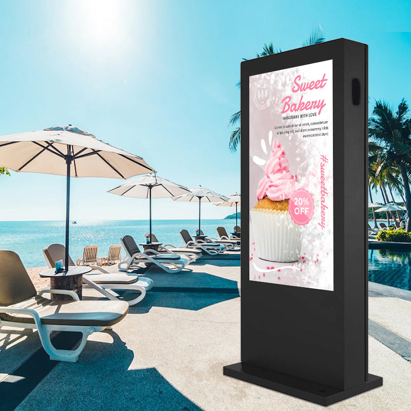 49 50 inch waterproof floor stand advertising display CMS software lcd touch screen totem IP65 outdoor digital signage kiosk