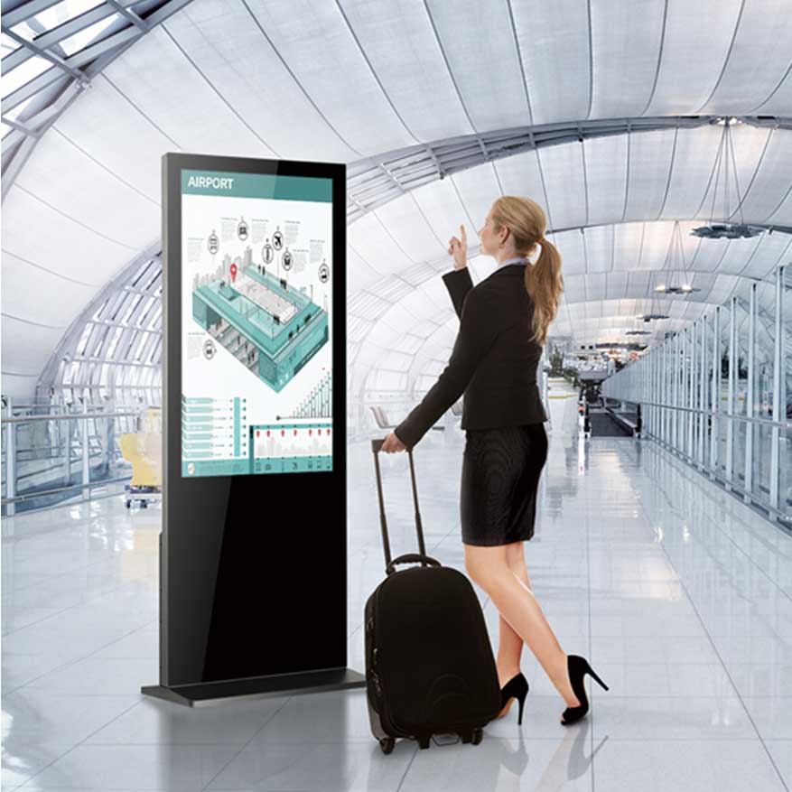 32 Inch Touch Screen LCD Floor Standing Totem Display Signage Advertising Kiosk for Shopping Mall