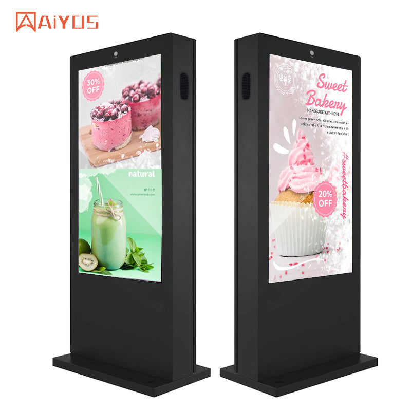 Outdoor digital signage 32/43/49/55/65/75 inch floor stand lcd touch screen 2000 nits advertising display kiosk display