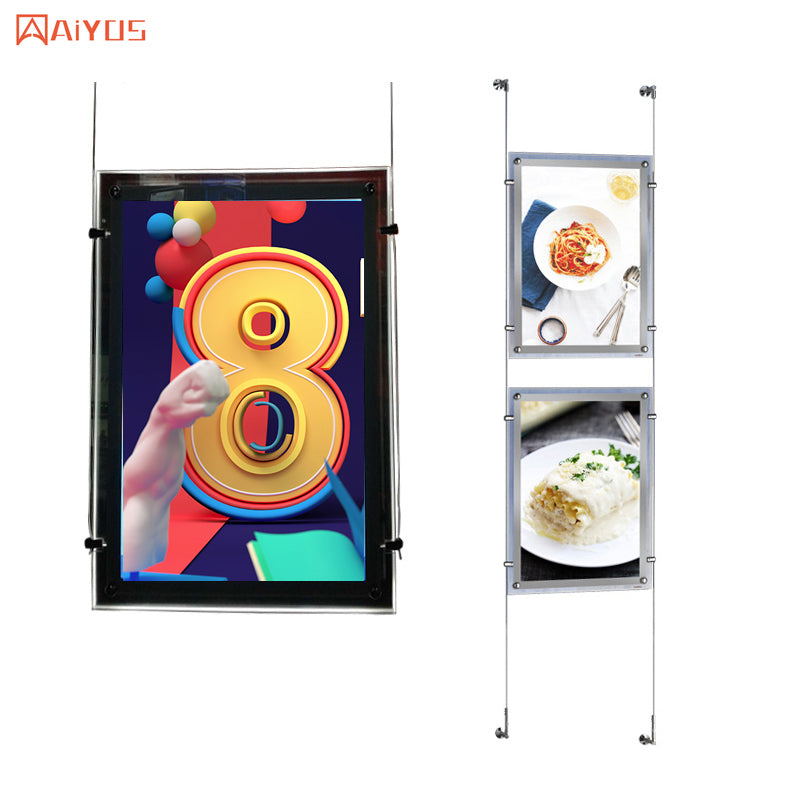 24" Single Sided Ceiling Hanging Indoor LCD Screen Display with Steel Wire for Shopping Mall LCD Advertising Display