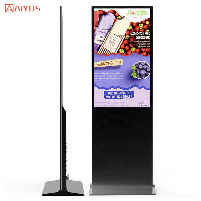 43 Inch Floor Standing Indoor LCD Advertising Display Touch Interactive Screens AD Kiosk Stand Alone Digital Advertising Machine