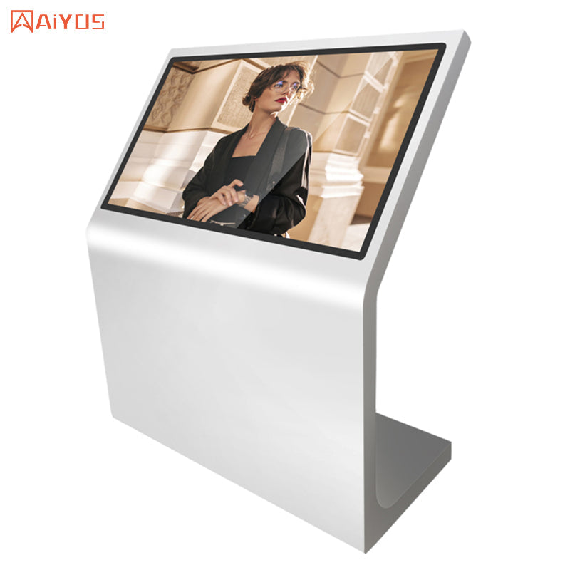 43 Inch Interactive Table L Shape Design Touch Screen Kiosk Self Checking Information Digital Signage