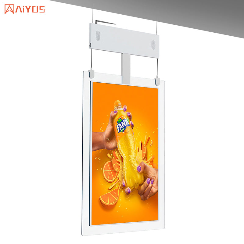 55 Inch Window Display High Brightness Advertising Ultra Thin LCD Display Screen Commercial Digital Display Hanging Face to Window