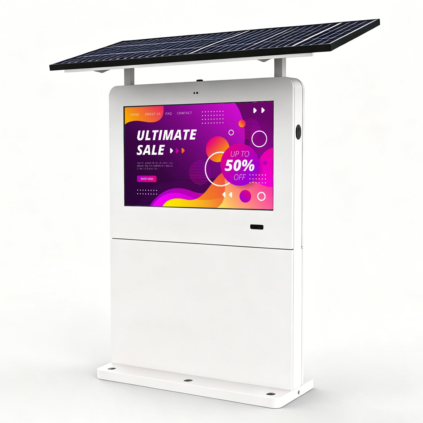 43 Inch Floor Standing Solar Powered Kiosk Outdoor LCD Digital Signage Display Screen