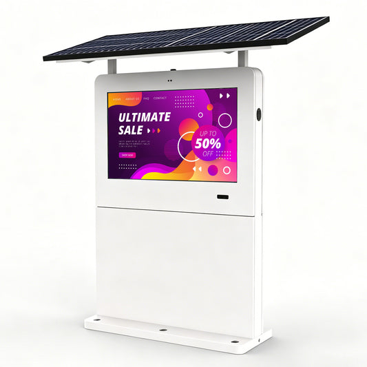 43 Inch Floor Standing Solar Powered Kiosk Outdoor LCD Digital Signage Display Screen
