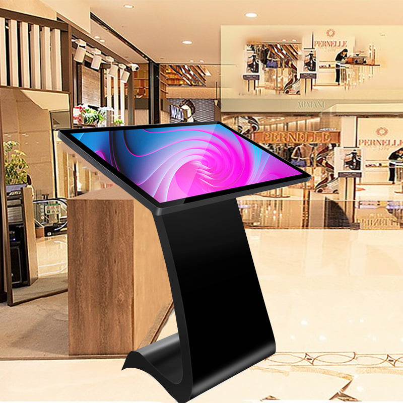 32 Inch S Style Touch Screen Interactive Kiosk With Floor Standing Totems HD Videos Player