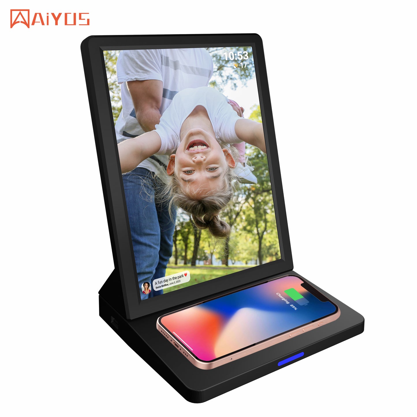 9.7 inch Smart Electronic Digital Photo Frame with Wireless Charger