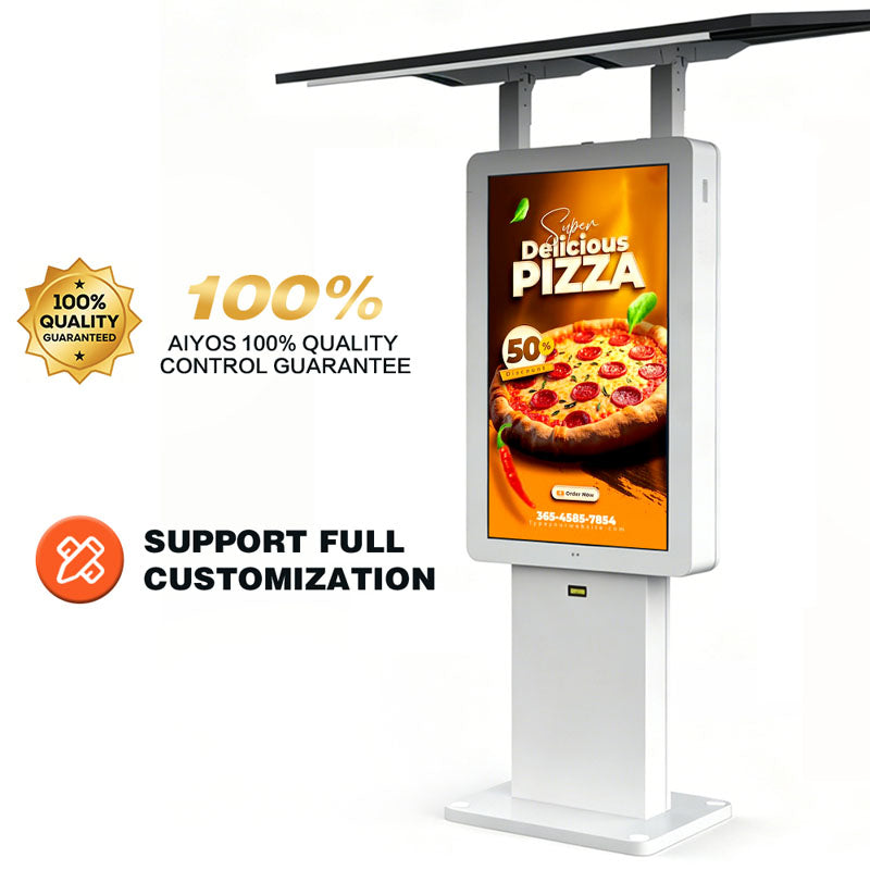43 Inch Solar Advertising Kiosk Outdoor Battery Powered LCD Screen Off Grid Display