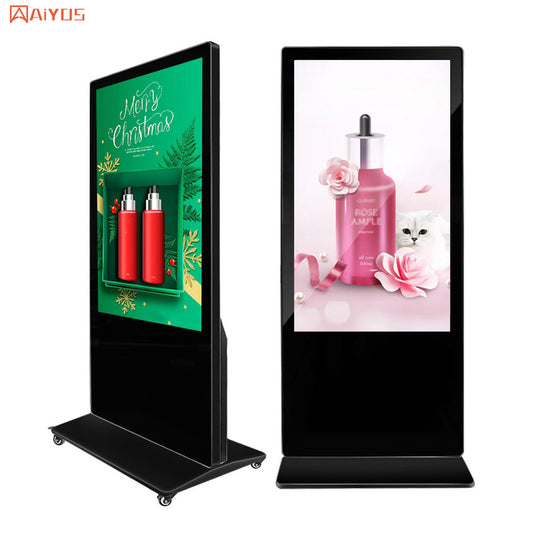 55 Inch Smart Kiosk Vertical LCD Advertising Display Digital Signage Totem Floor Standing Touch Screen
