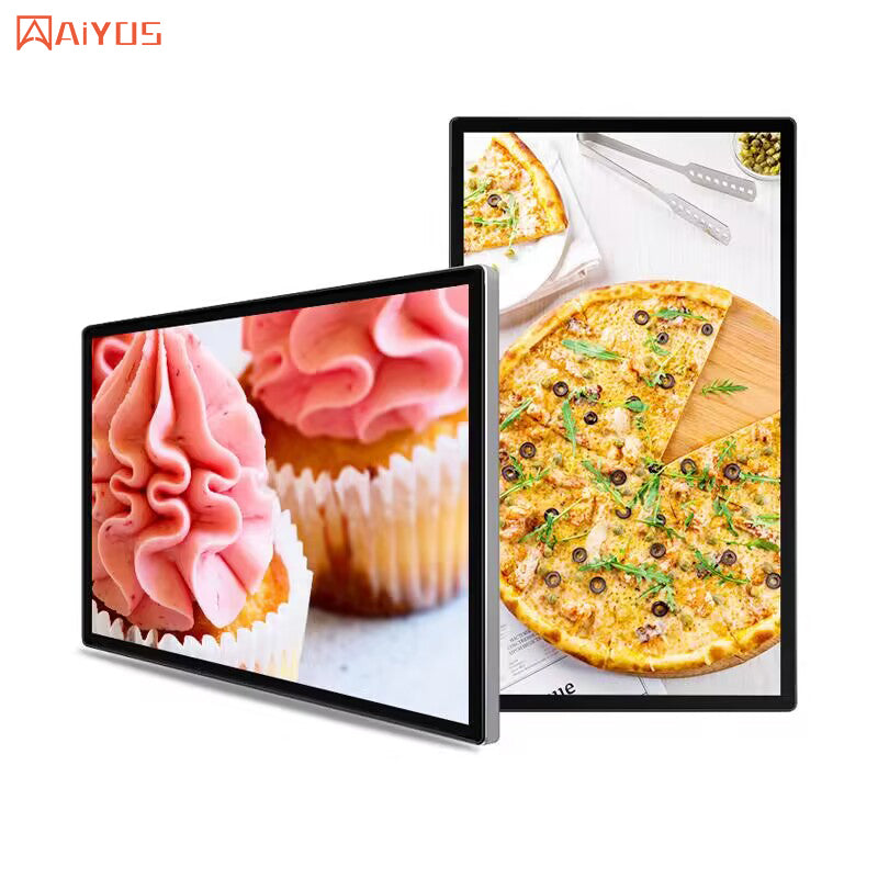 43 Inch Wall Mounted Digital Signage Menu Board LCD Split Screen Display Advertising Wall Screen Fast Food Indoor Menu Display