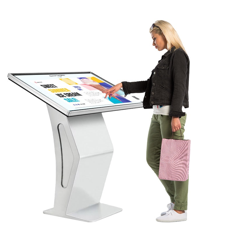 55 inch Fashion K Style Floor Standing Advertising LCD Screen Display for Self Service Information Guiding Touch Screen Kiosk