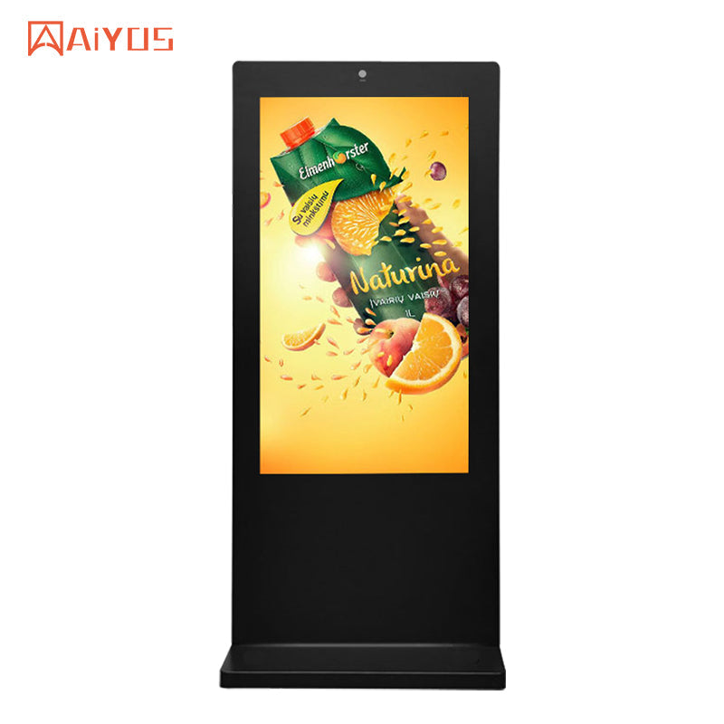 Outdoor digital signage 32/43/49/55/65/75 inch floor stand lcd touch screen 2000 nits advertising display kiosk display