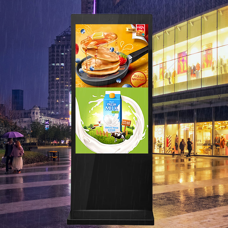 55 Inch High Brightness Floor Standing Outdoor Capacitive Waterproof Digital Signage Outdoor Lcd advertisement screen