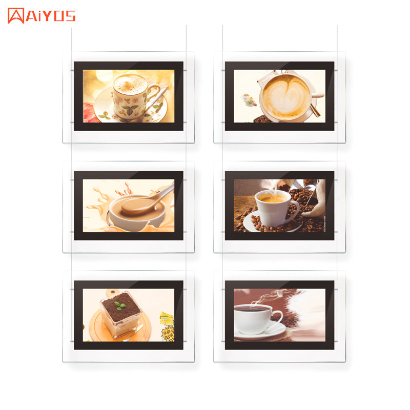 24" Single Sided Ceiling Hanging Indoor LCD Screen Display with Steel Wire for Shopping Mall LCD Advertising Display