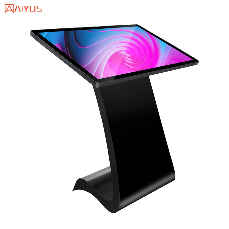 S Shape Floor Stand Kiosk Android Touch Screen Advertising Machine 4K LCD advertising screen digital signage