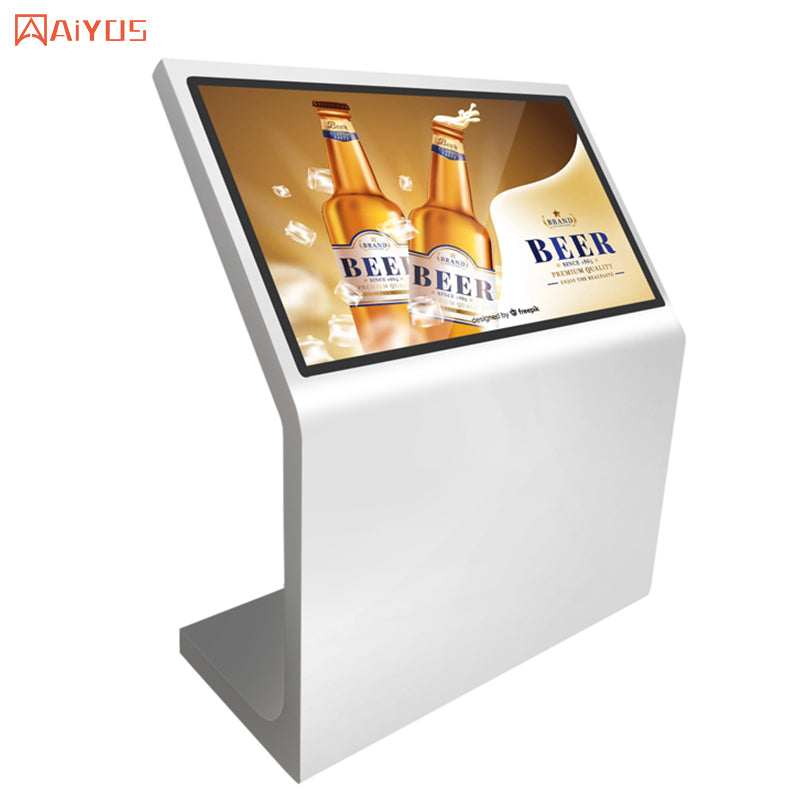 L Shape Floor Stand Kiosk Android Touch Screen Advertising Machine 4K LCD advertising screen digital signage