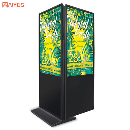 49 50 Inch Indoor Commercial Lcd Advertising Touch Screen Dual displays Floor standing digital signage double side kiosk