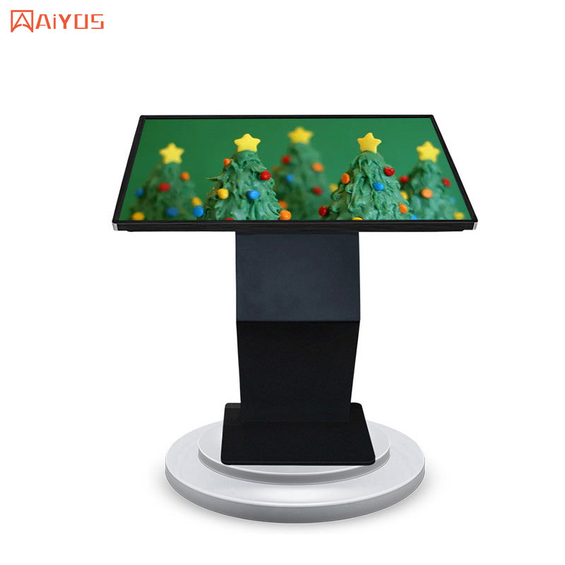 K shape interactive table panel touch screen monitor floor stand digital signage advertisement equipment