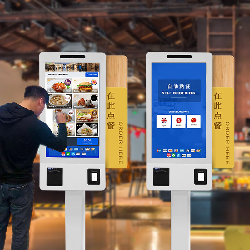 32 Inch All in One Self Service Food Order Kiosk for Restaurant Coffee Shop Vending Machine Touch Screen Self Payment Kiosk