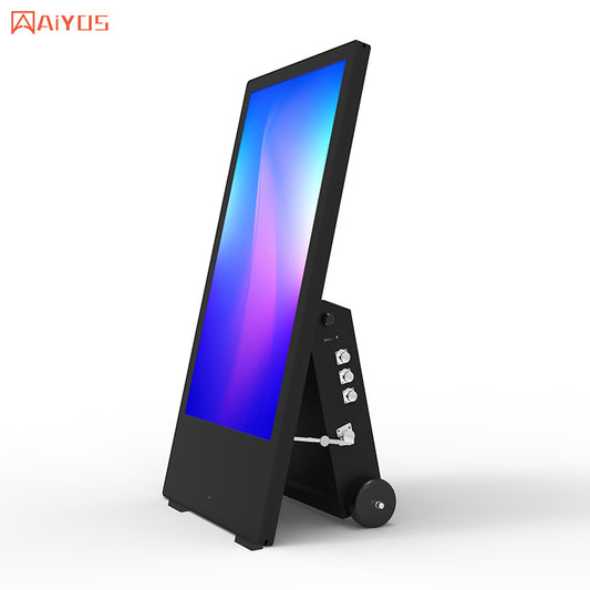 43 Inch Indoor Movable Digital Signage And Display Totem Portable Advertising Media Player Floor Standing LCD Touch Screen Kiosk