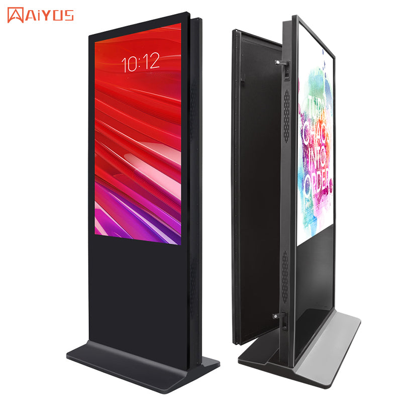 65" LCD Digital Signage Stand Double Sided Screens Advertising in Shops/Supermarket/Bank/Hotel