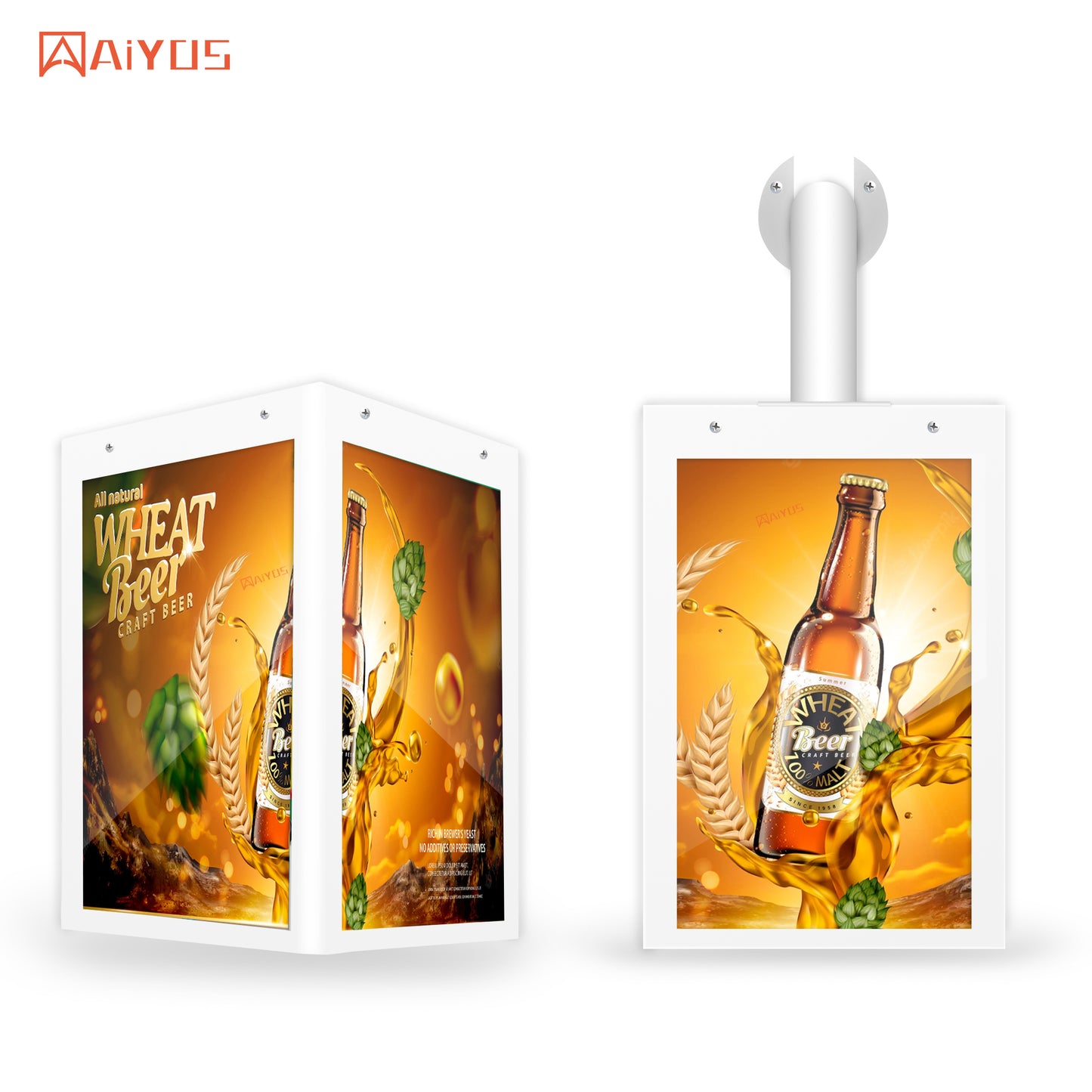 10.1 inch LCD digital signage Cube display standalone 4 screen high brightness with light box for mall