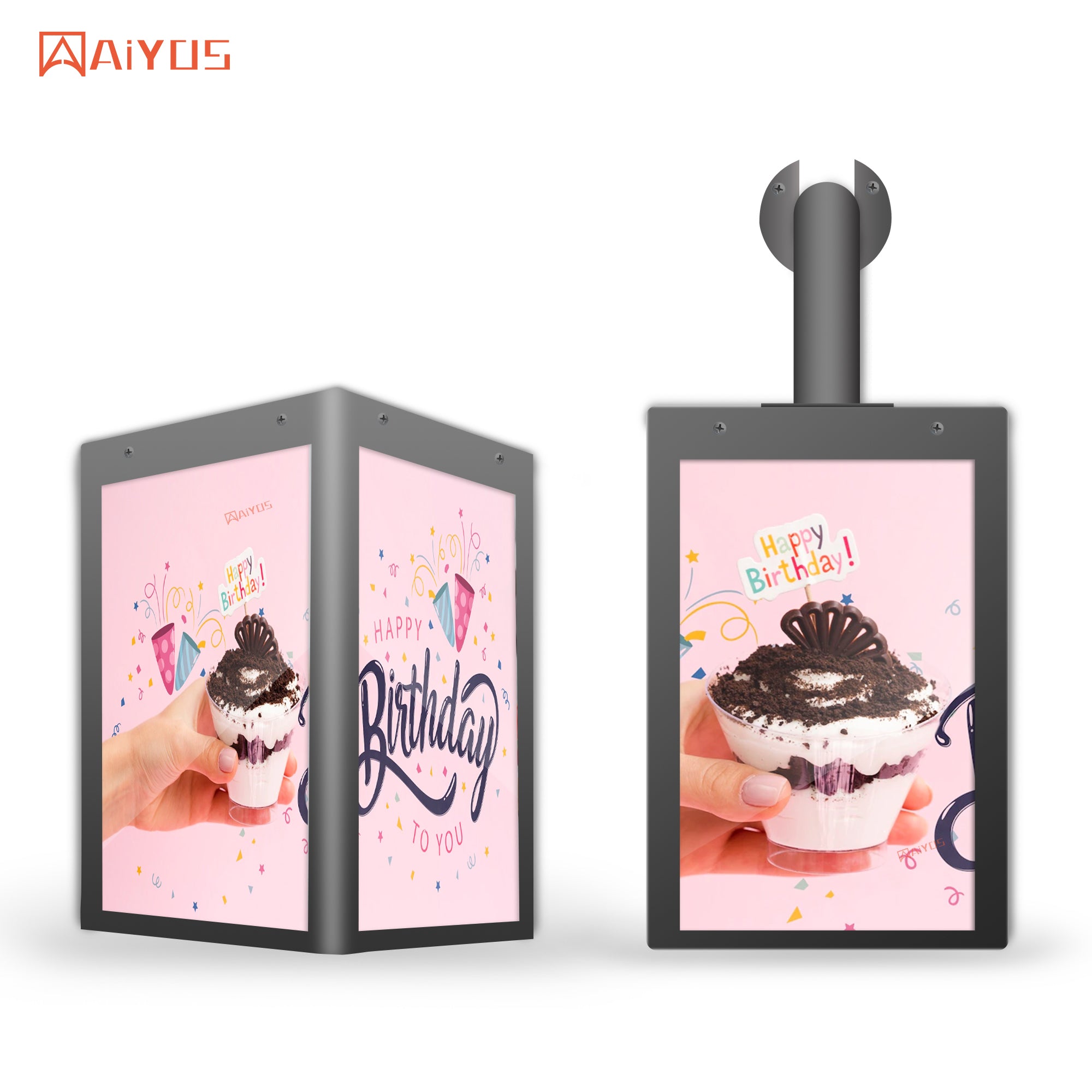 Semi-outdoor 10.1 inch IPS Four-sided FHD Magic LCD Cube Digital Signa ...