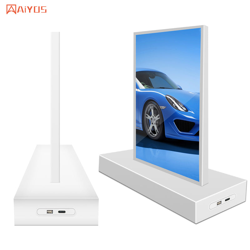 Table Stand Double Side Display Wireless Charger Digital Signage Fast Charging for Mobile Phone